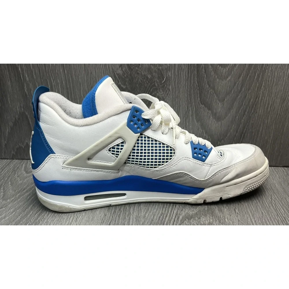 Nike Air Jordan 4 Retro Shoes Mens Size 12 Blue Military Sneakers 308497-105